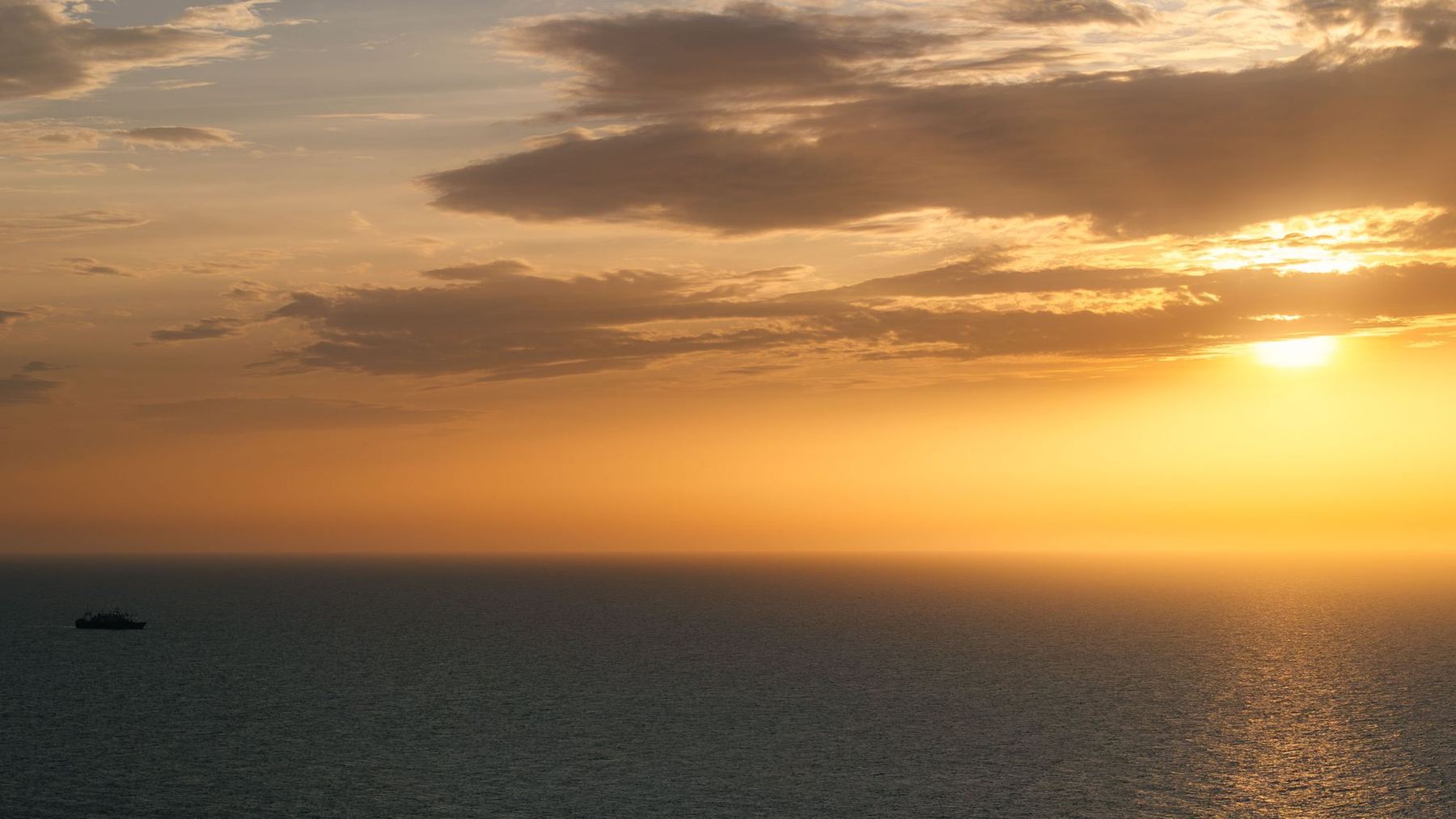 Sunset over the Atlantic Ocean near Dakhla