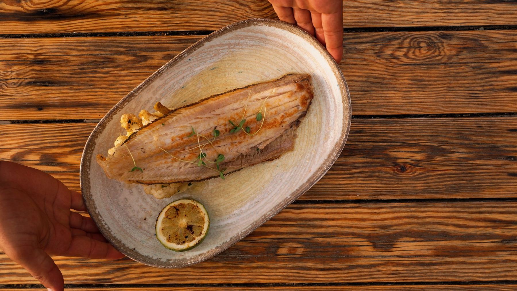 Fresh fish, served on the terrace