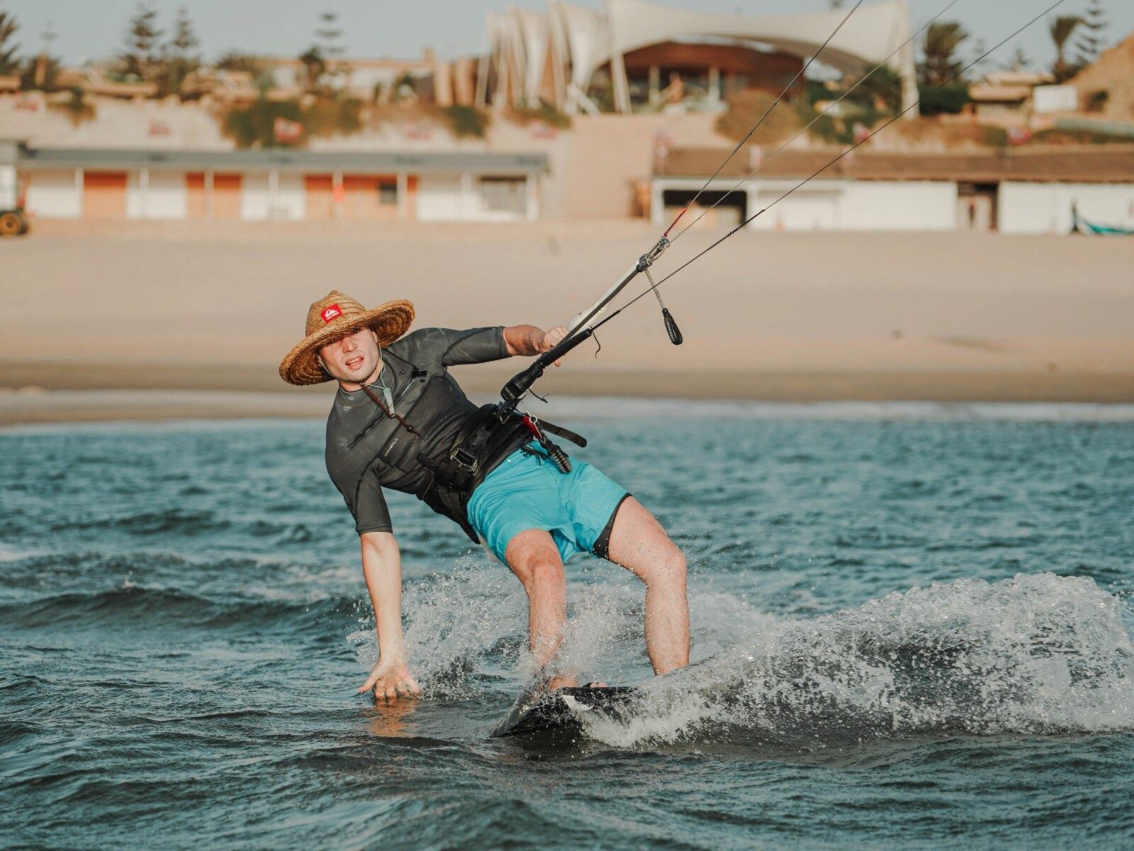 Kitesurfer on the Dakhla lagoon